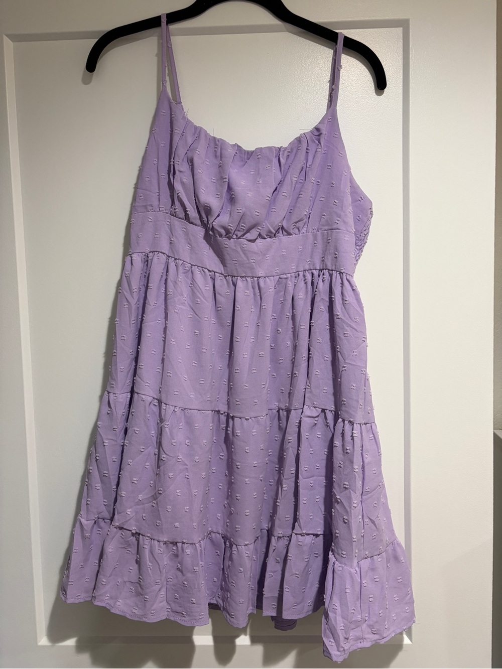 Lilac Tiered Spaghetti Strap Dress